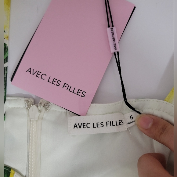 Anthropologie Avec Les Filles Lemon Sleeveless Preppy Coastal Cottagecore Dress - Picture 10 of 10